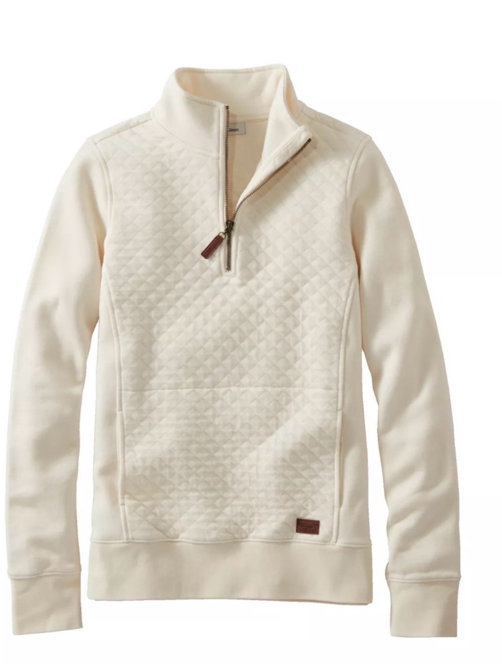 Quarter-Zip Quilted 1/4 zip Pullover - Cream